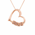 To My Mom — Personalized Name Bead Heart Necklace | Engraved Gift for Mother
