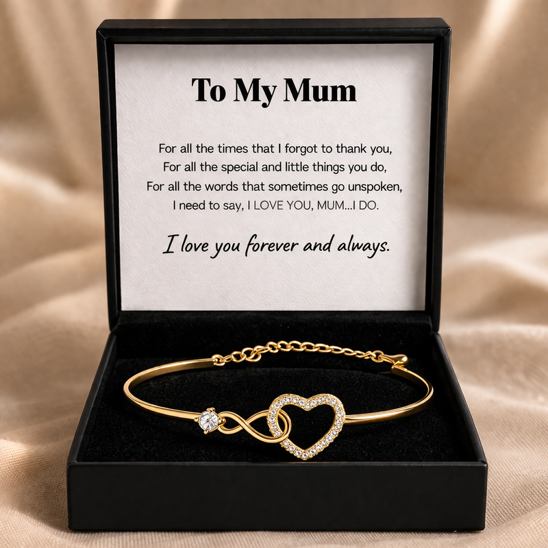 To My Mom — Infinity Heart Bracelet | Elegant Jewelry Gift for Mother