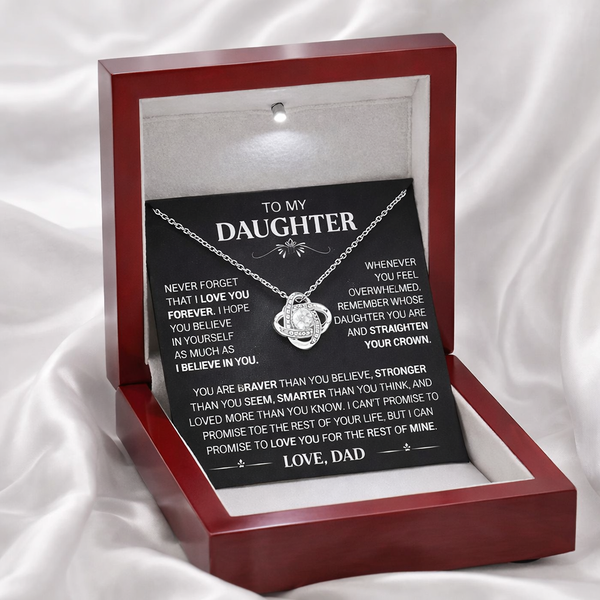 To My Daughter — Love Knot Necklace | Meaningful Jewelry Gift from Mom or Dad