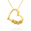 To My Mom — Personalized Name Bead Heart Necklace | Engraved Gift for Mother