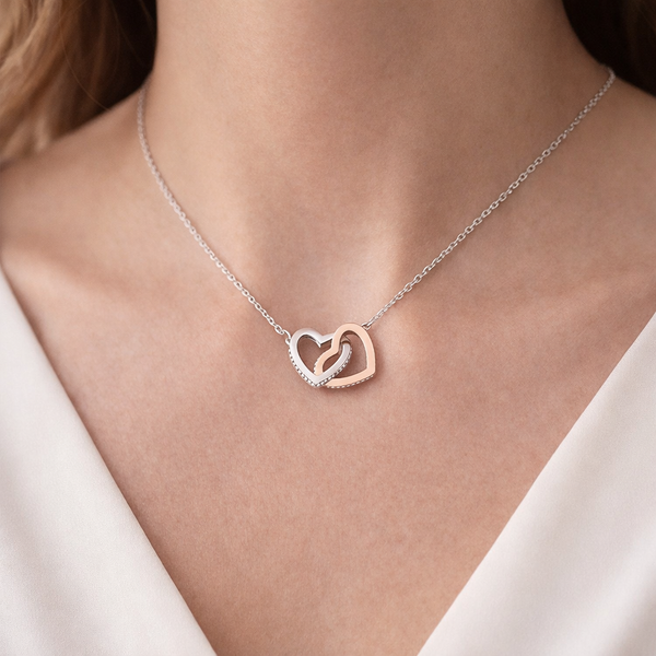 To My Soulmate — Interlocking Hearts Necklace | Romantic Jewelry Gift for Girlfriend or Wife