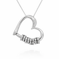 To My Mom — Personalized Name Bead Heart Necklace | Engraved Gift for Mother