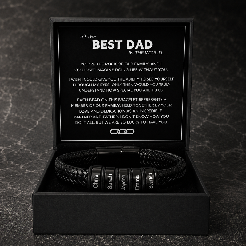 Personalized Dad Bracelet – Custom Engraved Gift for Dad | Father's Day Gift, Birthday Gift