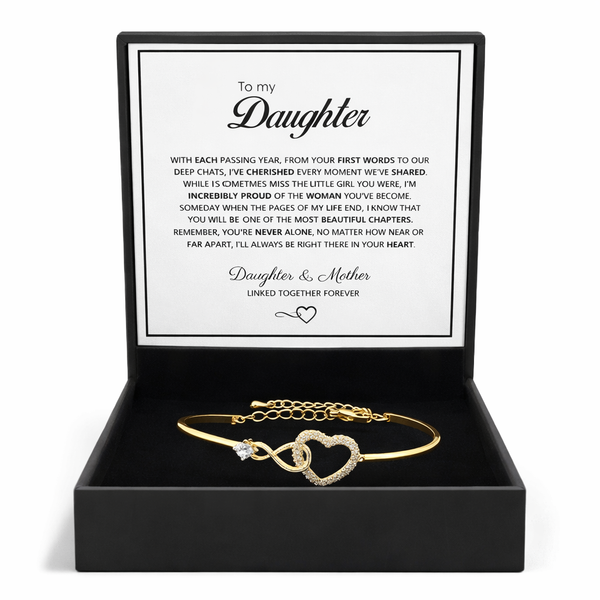 To My Daughter — Infinity Heart Bracelet | Elegant Jewelry Gift from Parents
