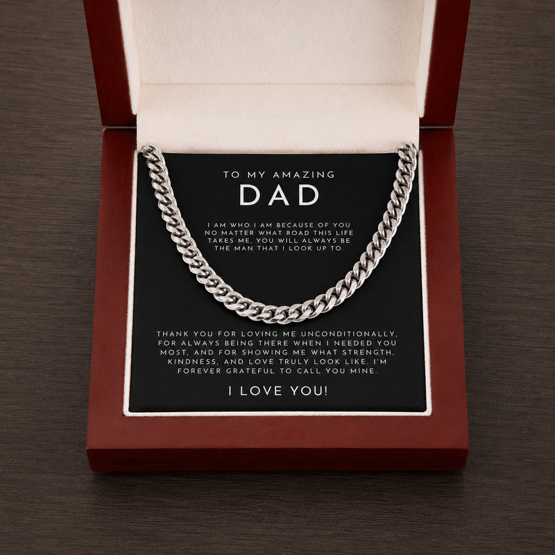 To My Dad Cuban Link Chain – Meaningful Gift for Dad from Son or Daughter | Father's Day, Birthday & Christmas Gift