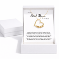 To My Mom — Personalized Name Bead Heart Necklace | Engraved Gift for Mother