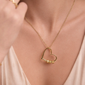 To My Mom — Personalized Name Bead Heart Necklace | Engraved Gift for Mother