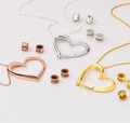 To My Mom — Personalized Name Bead Heart Necklace | Engraved Gift for Mother